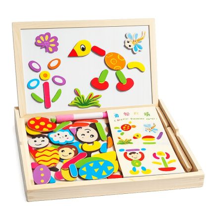 Образователен комплект с дъска и магнити в дървена кутия MAXIMA /270263/