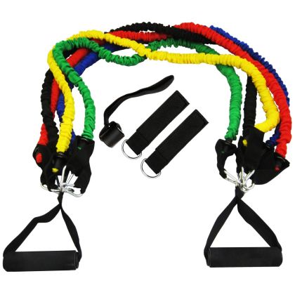 Ластик за упражнения MAXIMA, Комплект 5 броя с 5 ръкохватки /310464/