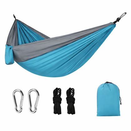 Хамак MAXIMA, Дължина до 290 см, Платно 260x135 см, От парашутен плат, Светлосин със сив /60014404/