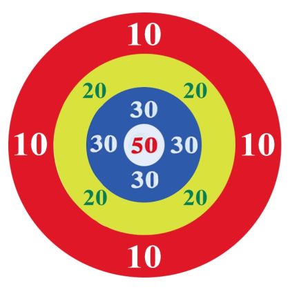 Throwing target game MAXIMA, set with fabric board and five balls /200909/