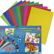 Гофриран картон MAXIMA, А4, 175 г / кв.м, Комплект 10 листа, 10 цвята /150487/