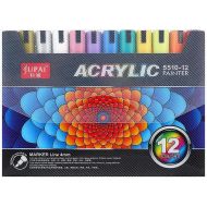 Акрилни маркери за рисуване, 12 цвята, Връх 4 мм /190006/