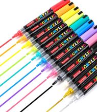 Акрилни маркери за рисуване, 12 цвята, Връх 4 мм /190006/