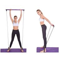 Комплект за пилатес MAXIMA, лост с два ластика, Лилав /31041101/