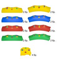 Комбинирана цветна пътека за баланс MAXIMA, С 8 прави, 8 извити големи платформи и 4 малки платформи /500956/