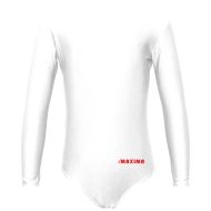 Детско трико с дълъг ръкав MAXIMA, Подходящо за гимнастика, балет и танци, Бяло, XL /40042007/