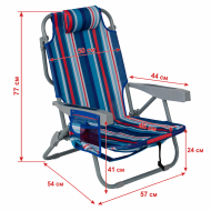 Сгъваем нисък стол, шезлонг за плаж и къмпинг MAXIMA, Дизайн 2 /60025402/