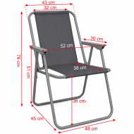 Сгъваем стол MAXIMA, Изработен от стомана и плат Oxford, Дизайн 4 /60020204/