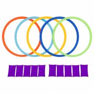 Twister group game with 10 flat rings and 10 connectors /200968/
