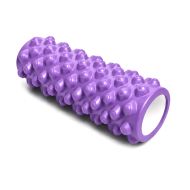 Foam roller for pilates and yoga MAXIMA, textured massage surface, 33 x Ø12 cm, Purple /30003101N/