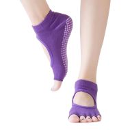 Yoga socks MAXIMA, open toes, Dark Purple /40073202/