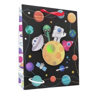 Gift paper bag, 30 x 39 x 12 cm, 3D, kids space design /140813/
