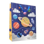 Gift paper bag, 30 x 39 x 12 cm, 3D, kids space design /140813/