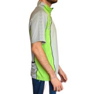 Cycling T-shirt ONEPOLAR, quick-dry, Grey with Green, Size L /PO292202