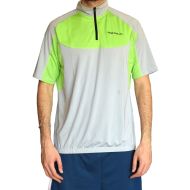 Cycling T-shirt ONEPOLAR, quick-dry, Grey with Green, Size XL /PO292102