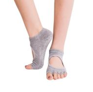Yoga socks MAXIMA, open toes, Grey /40073205/