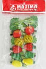 Wooden decorative clips 4.6 cm with fruits, 12 pcs /140923/