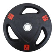 Weight plate MAXIMA 5 kg, for bars ø25-28 mm, rubberized with metal ring and handles /310561/