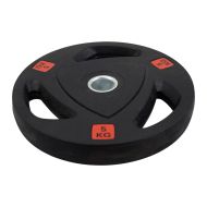 Weight plate MAXIMA 5 kg, for bars ø25-28 mm, rubberized with metal ring and handles /310561/
