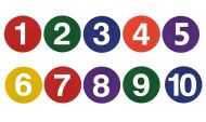 Training markers set of 10 MAXIMA, Ø 23 cm, numbered 1-10 /500929/