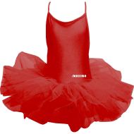 Children's dance (ballet) leotard MAXIMA with ties and tutu skirt, Red, size 2XL /40043542/