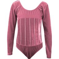 Children's velvet leotard MAXIMA, Pink, height 150 cm /40044108/
