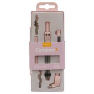 Compass set with breakable arm and accessories in box, pink /15000402/