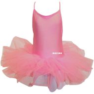 Children's dance (ballet) leotard MAXIMA with ties and tutu skirt, Pink, size 6XL /40043553/