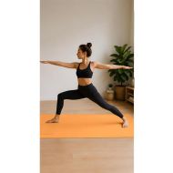 Yoga mat MAXIMA, 182 x 61 x 0.6 cm, made of TPE, orange with black /30101805/