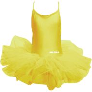 Children's dance (ballet) leotard MAXIMA with straps and tutu skirt, Yellow, size 5XL /40043507/