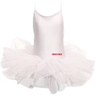 Children's dance (ballet) leotard MAXIMA with ties and tutu skirt, White, size 2XL /40043502/