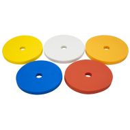 Set of flat round markers MAXIMA, Ø15 cm, 30 pieces, 5 colors, with holder /300202/