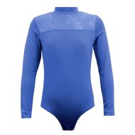 Children's leotard MAXIMA with lace panel, Blue, height 130 cm /40044019/