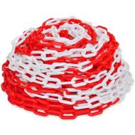 Barrier chain for fencing, PVC, Red with white, price per meter /200218/