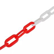 Barrier chain for fencing, PVC, Red with white, price per meter /200218/