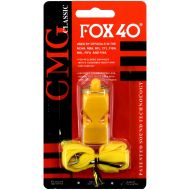 Свирка реферска FOX 40, С връзка и силиконов мундщук, Жълт /20082701/