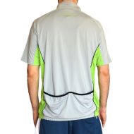 Cycling T-shirt ONEPOLAR, quick-dry, Grey with Green, Size XL /PO292203