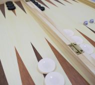 Шах, дама и табла 3 в 1 MAXIMA, Фурнир с интарзия, 49.5х49 см, Фигури 5 - 9 см /270771/