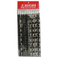 Graphite pencils HB with eraser, set of 10 with pictures /120001/