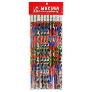 Graphite pencils HB with eraser, set of 10 with pictures /120001/