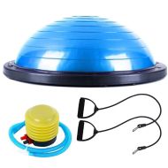 Полутопка за баланс BOSU BALL, 58.5 см, С твърда основа и ластици, Син /31067003/