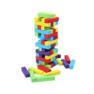 Дженгадайска кула с цветни блокчета MAXIMA, Комплект 48 плочки и 2 зарчета /270754/