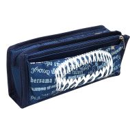 Ученически несесер с 2 основни отделения и 1 джоб TIP TOP, 21х9х6 см, Син с бял /15075101/