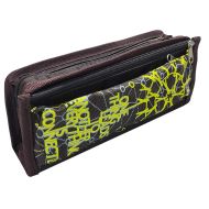 Ученически несесер с 2 основни отделения и 1 джоб TIP TOP, 21х9х6 см, Кафяв с жълт /15075104/