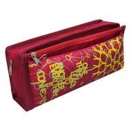 Ученически несесер с 2 основни отделения и 1 джоб TIP TOP, 21х9х6 см, Червен с жълт /15075106/