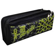 Ученически несесер с 2 основни отделения и 1 джоб TIP TOP, 21х9х6 см, Черен с жълт /15075108/