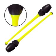 Бухалки за художествена гимнастика MAXIMA, 45.5 см, 150 г, С гумирана глава, Съединяващи се, Жълти /30095301/