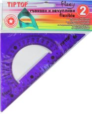 Гъвкав триъгълник с транспортир 17 см TIP TOP /150518/