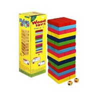 Дженгадайска кула с цветни блокчета MAXIMA, Комплект 48 плочки и 2 зарчета /270754/