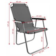 Сгъваем стол MAXIMA, Изработен от стомана и плат Oxford, Син /60023202/